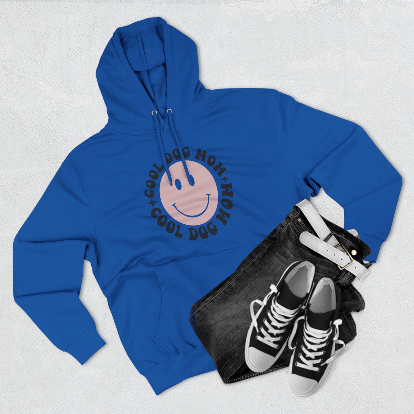 Three-Panel Fleece Hoodie Cool Dog Mom